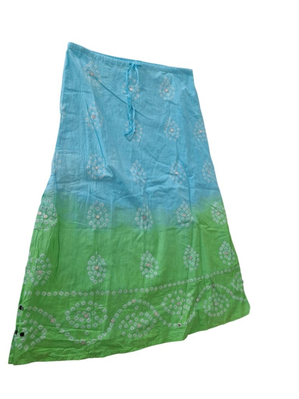 Old Navy Blue Green Ombre Skirt Womens 2 Cotton Boho Summer Y2K Festival - Picture 2 of 8